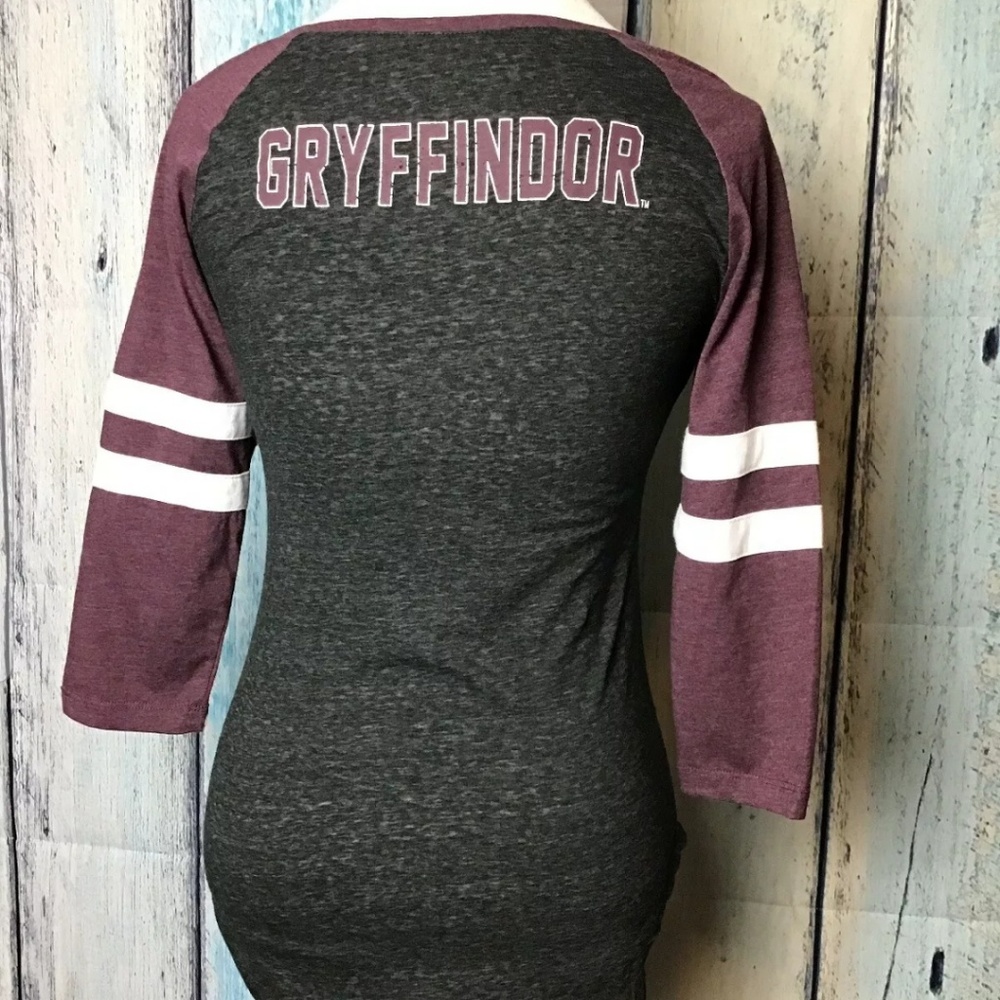 Harry Potter Ragland Gryffindor Front Tie Top (B) - Picture 5 of 8